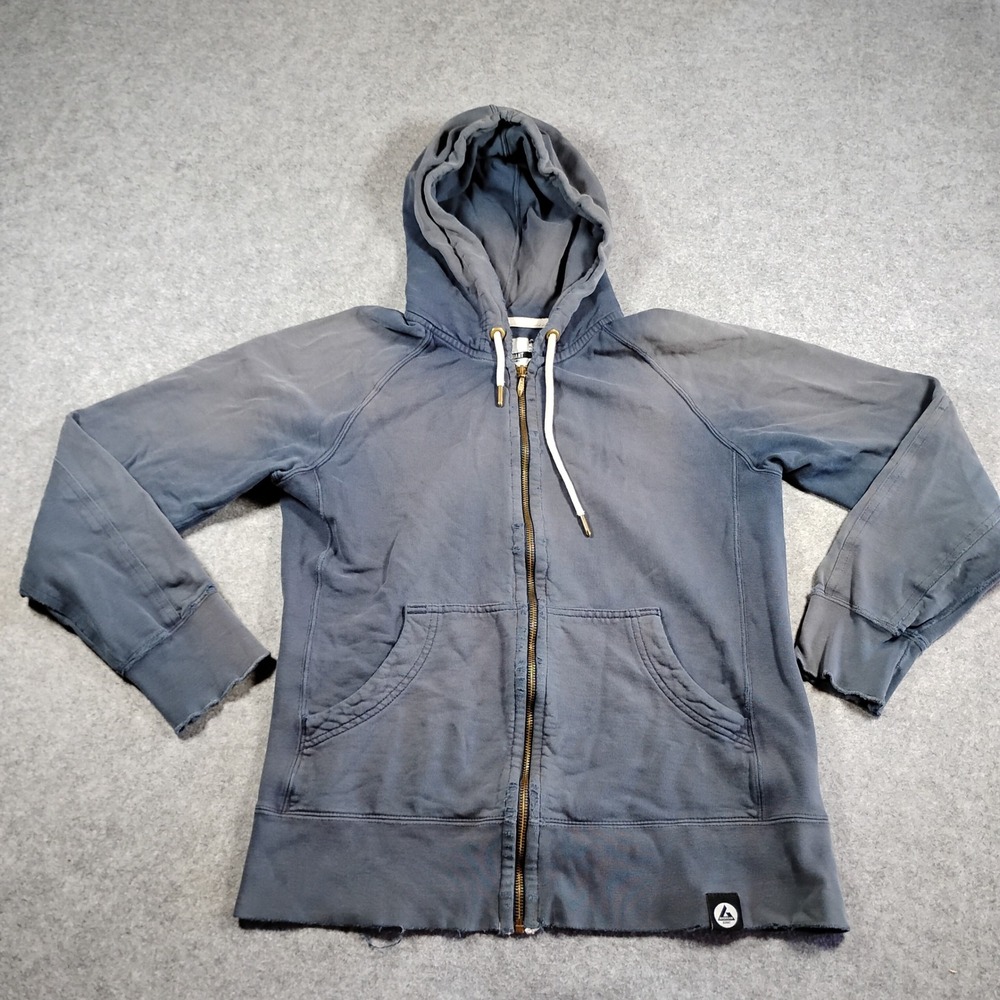 American Giant Mens M1-1B-1 Full Zip Hoodie Faded Navy Blue Cotton Small USA